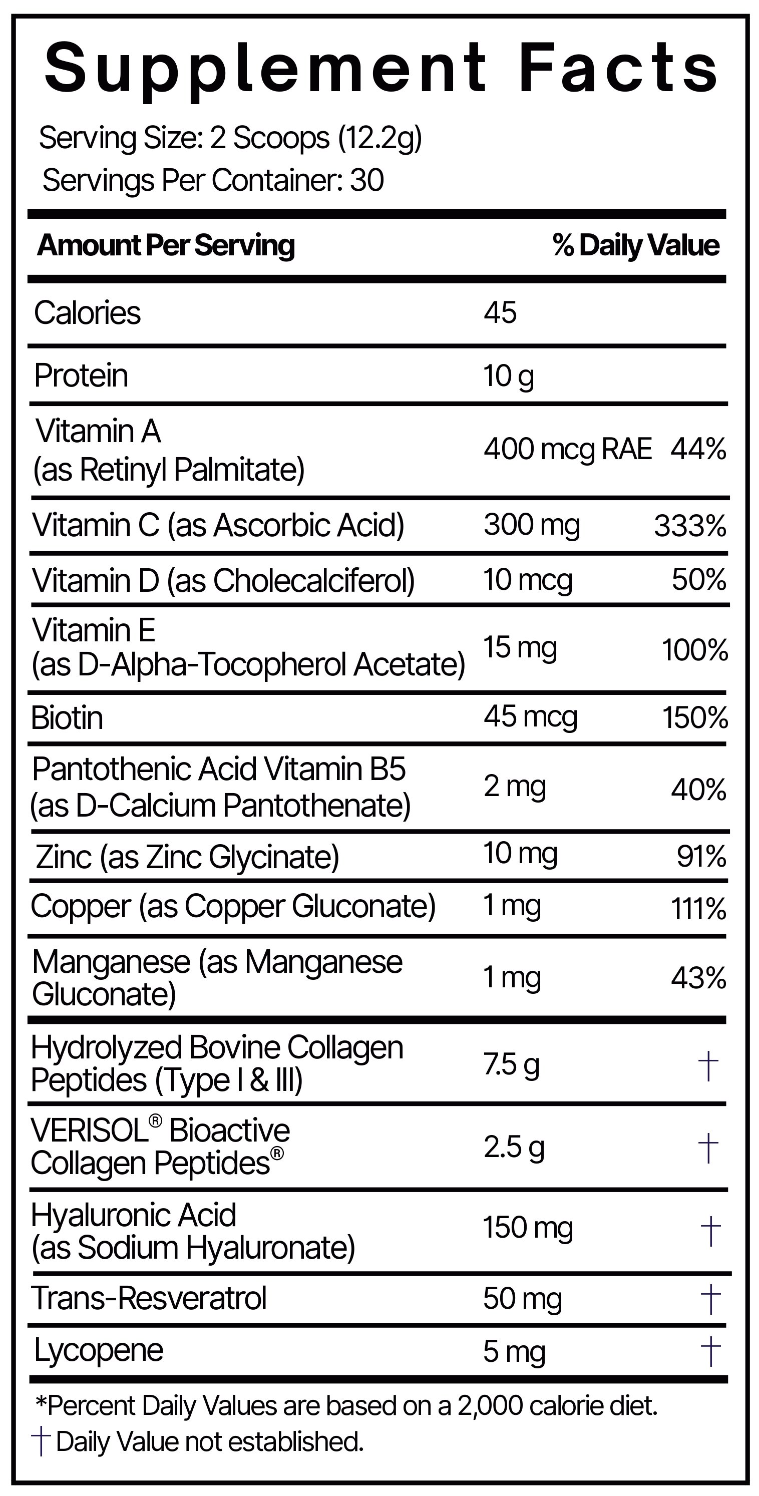 Collagen Full Restore supplement facts